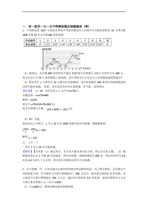 【精选】七年级上册一元一次方程专题练习(word版
