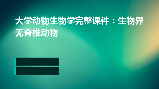 大学动物生物学完整课件生物界无脊椎动物