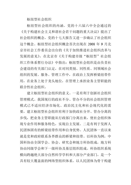 枢纽型社会组织