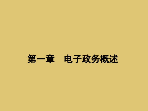 第一章 电子政务概述《电子政务教程》ppt 课件 