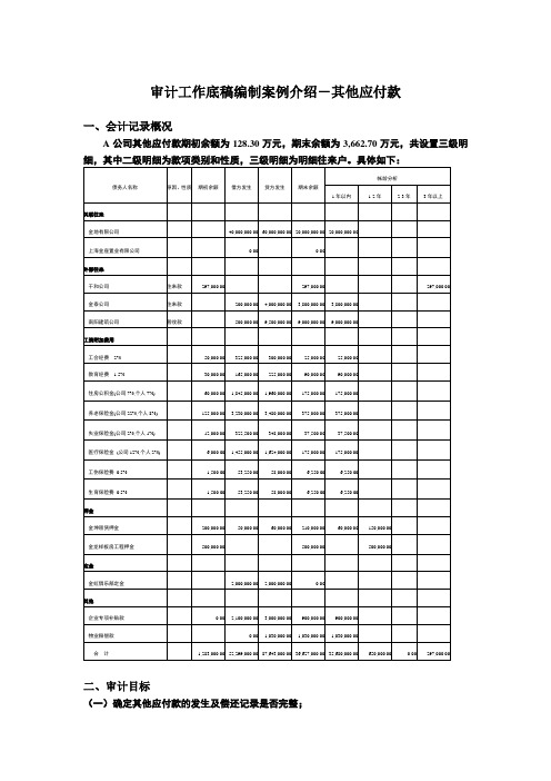 案例介绍 其他应付款