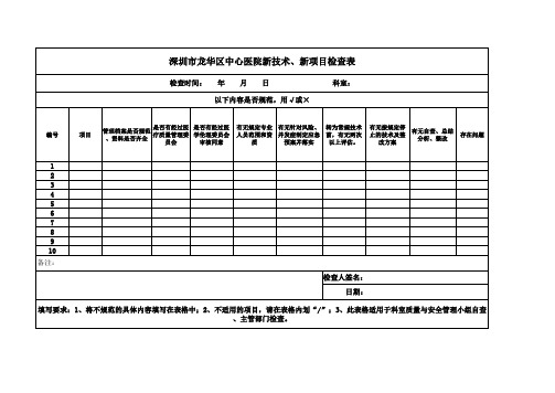 (医务科17号)查检表+新技术、新项目督导表+40