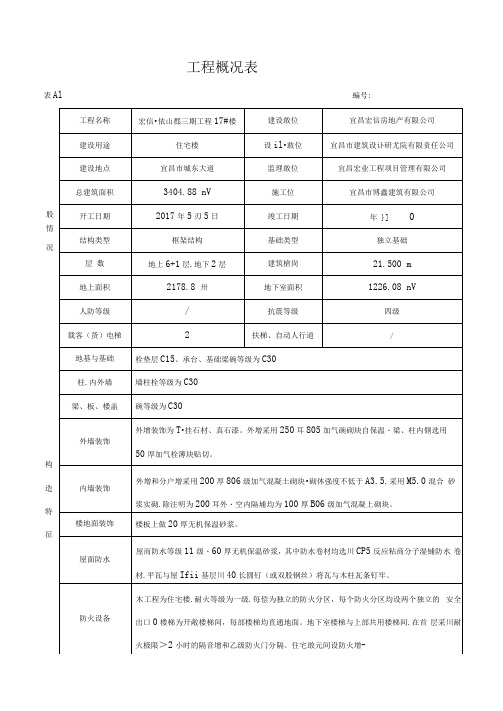 工程概况表53072