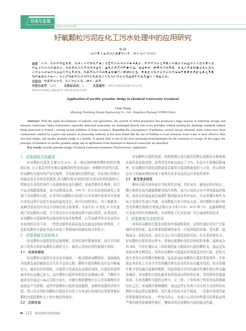 好氧颗粒污泥在化工污水处理中的应用研究