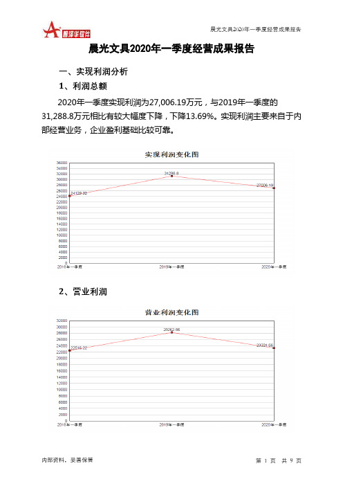 晨光文具2020年一季度经营成果报告