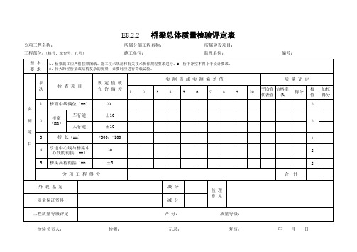 桥梁工程质量检验评定表