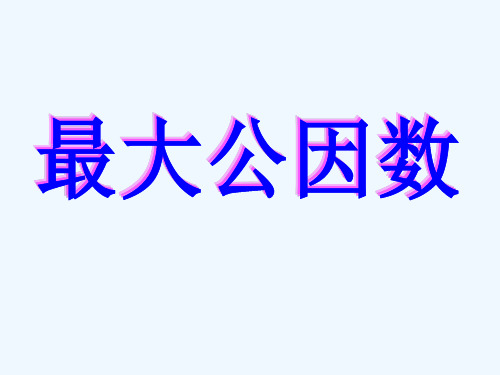 数学人教版五年级下册找最大公因数