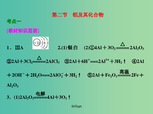 高考化学一轮复习 第二节 铝及其化合物习题讲解