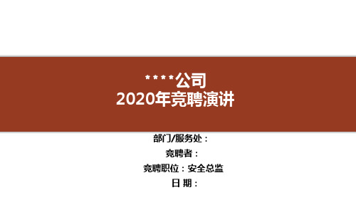 【课件】安全总监竞聘汇报课件(15页)