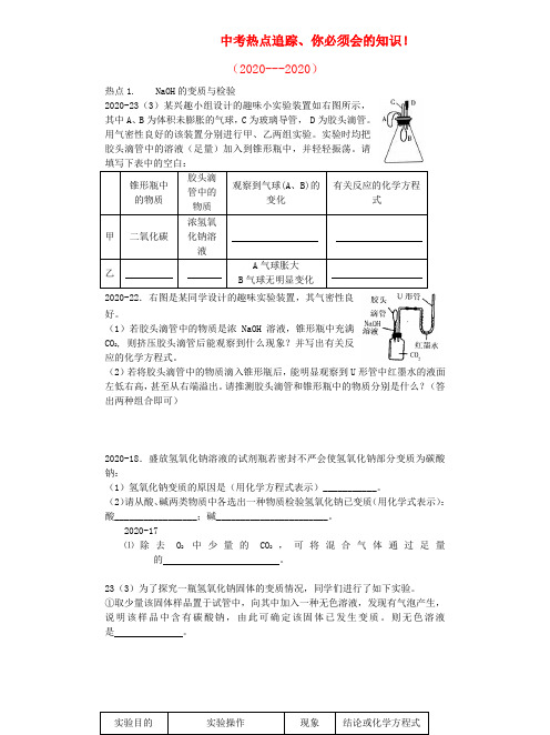 河南中考化学热点追踪 你必须会的知识 人教新课标