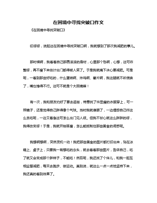 在困境中寻找突破口作文