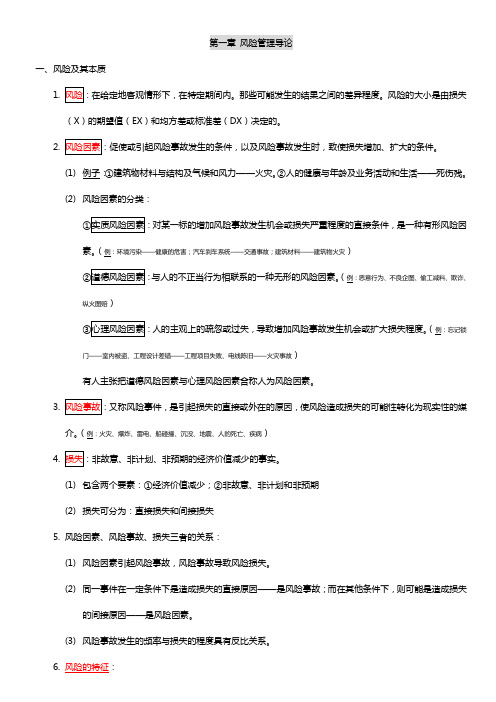 风险管理导论学习笔记