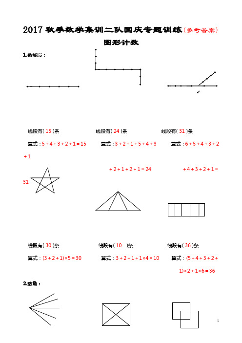 2017秋季数学集训队国庆专题训练(2)参考答案