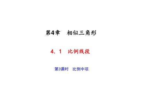 九年级数学上册(浙教版)课件:4.1 第3课时 比例中项
