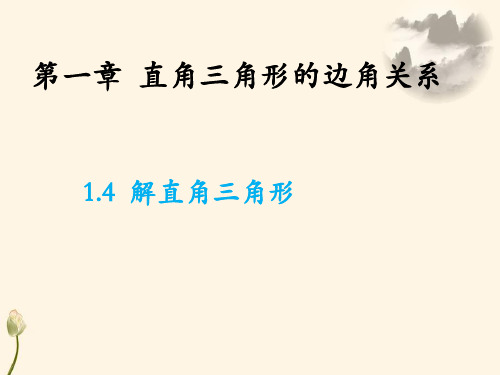 北师大版 九年级 数学下册 1.4 解直角三角形 课件(13张ppt)