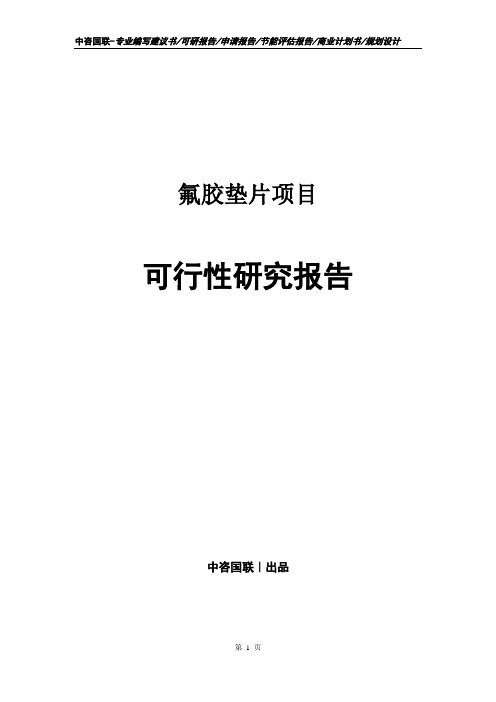 氟胶垫片项目可行性研究报告