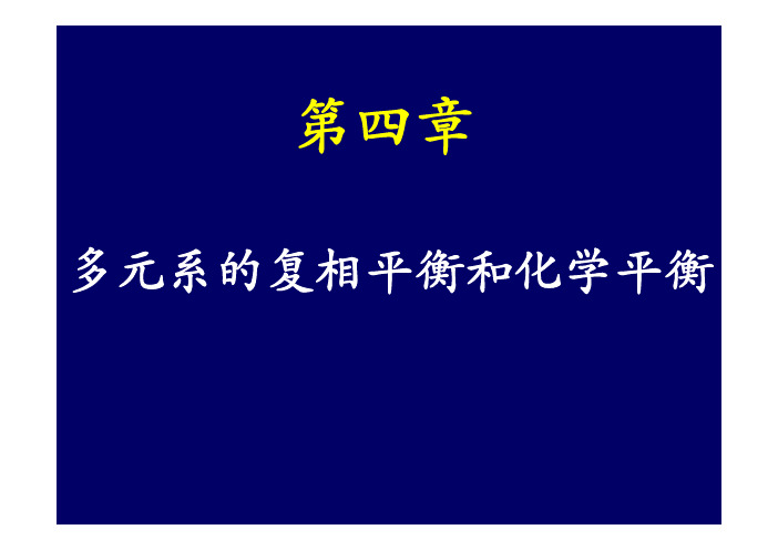 04 多元系的复相平衡和化学平衡