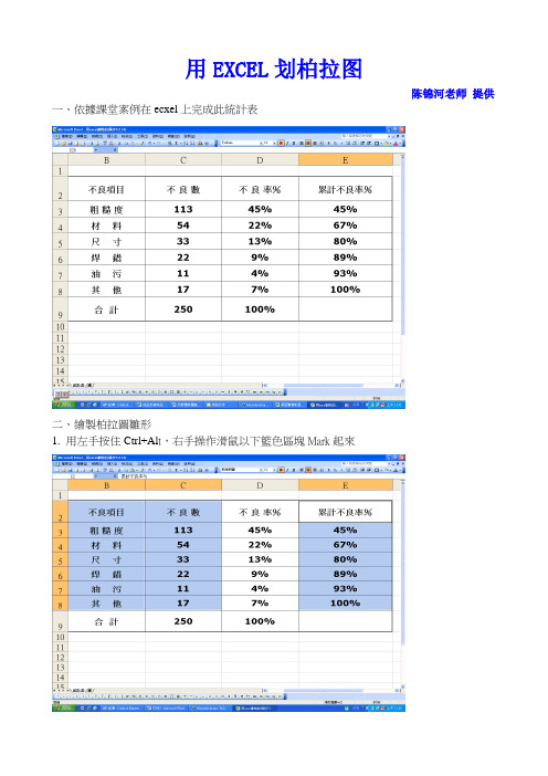 用excel表格画柏拉图教程