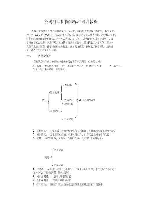 条码打印机操作标准培训教程 完 