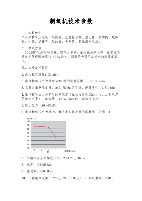 制氧机技术参数