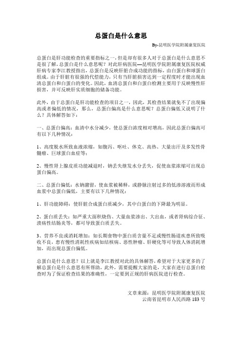 总蛋白是什么意思