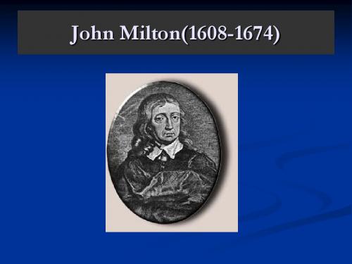 英国文学史第四讲：17thC+literature+and+John+Milton