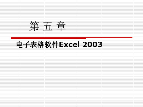 第5章电子表格软件Excel2003