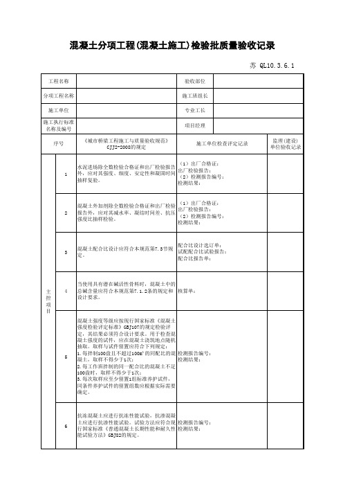 江苏省建设工程质监0190910六版表格文件QL10.3.6.1