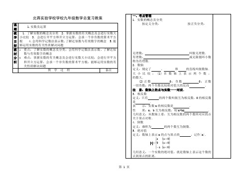 九级数学总复习教案实数-4页精选文档