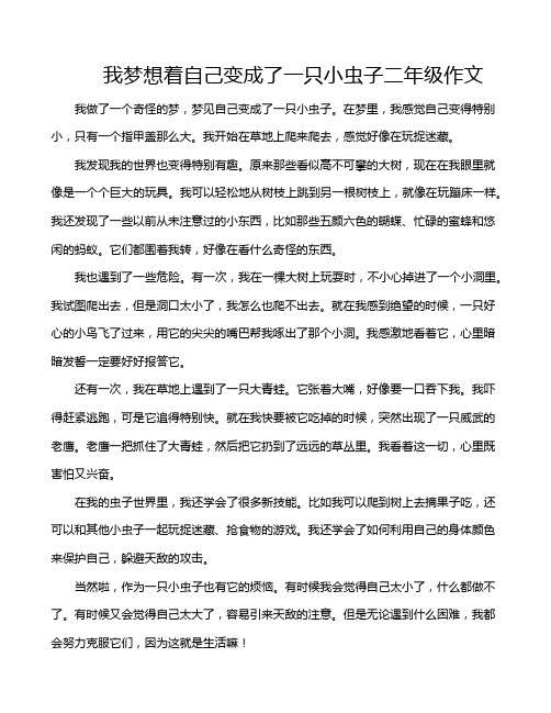 我梦想着自己变成了一只小虫子二年级作文