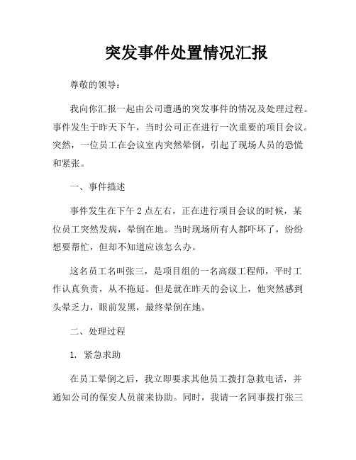 突发事件处置情况汇报