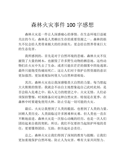 森林火灾事件100字感想