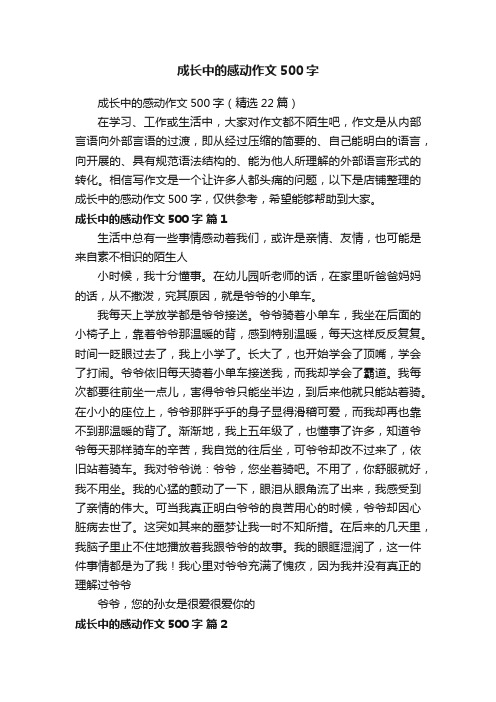 成长中的感动作文500字