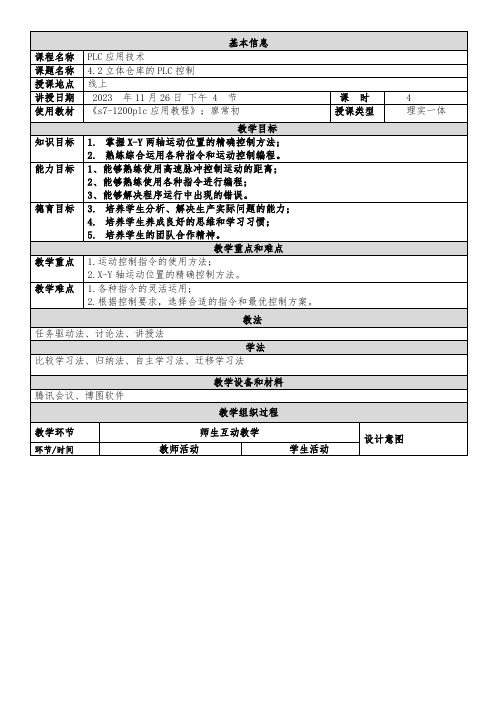 4.2立体仓库的PLC控制(PLC应用技术)