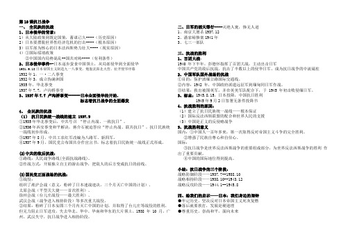 人教版历史必修一第16课抗日战争