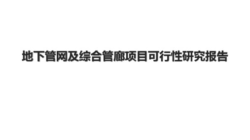 地下管网及综合管廊项目可行性研究报告.pptx