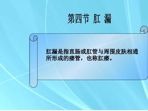 中医外科学------肛漏