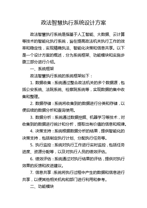 政法智慧执行系统设计方案