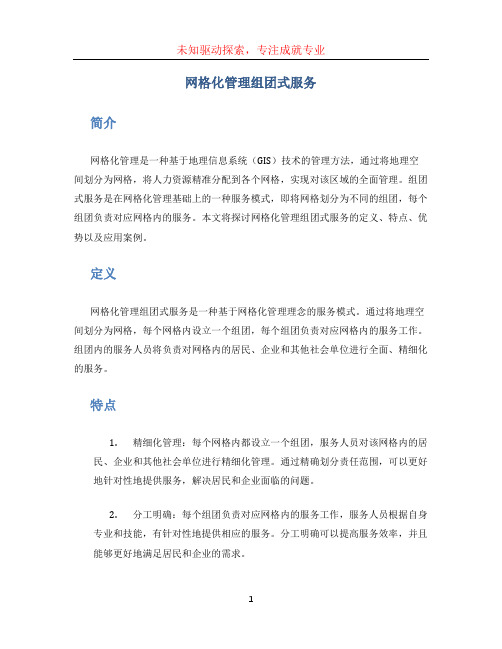 网格化管理组团式服务