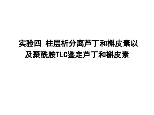 柱层析分离芦丁和槲皮素以及聚酰胺TLC鉴定芦丁和槲皮素