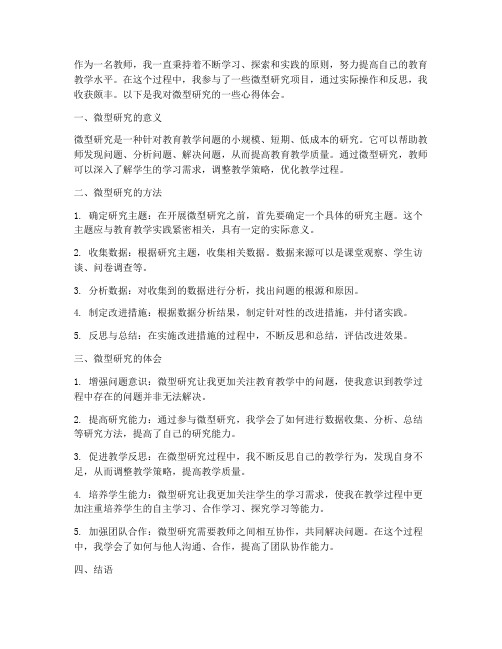 教师微型研究心得体会