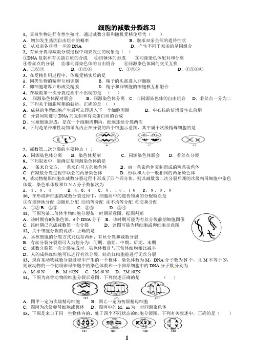 (完整版)有丝、减数分裂经典习题