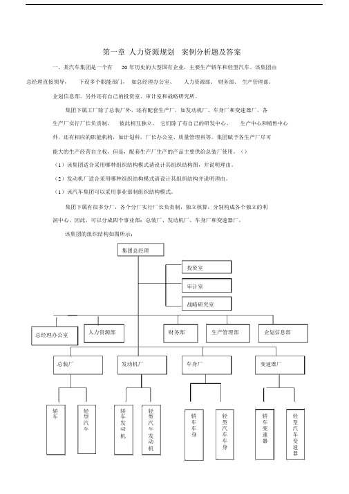 人力资源规划案例分析题及答案.docx