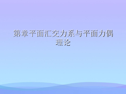 平面汇交力系与平面力偶理论(精品资料)PPT