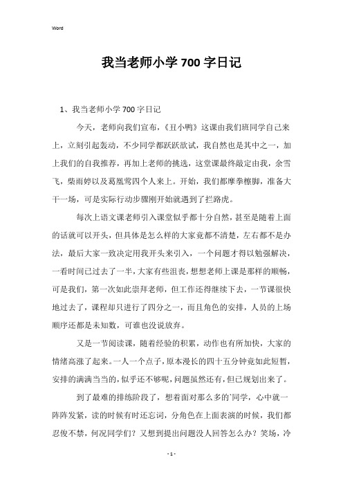 我当老师小学700字日记