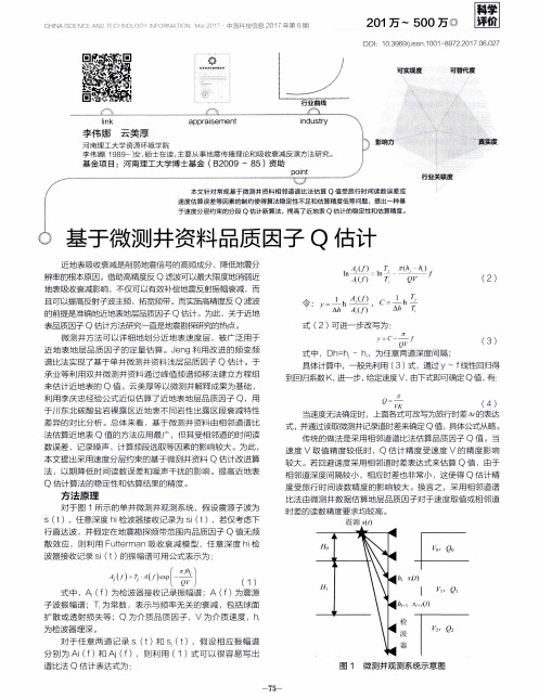 基于微测井资料品质因子Q估计