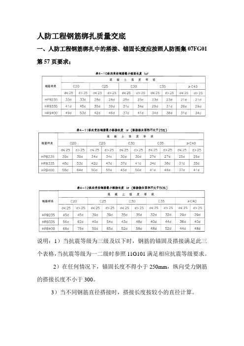 人防工程钢筋交底