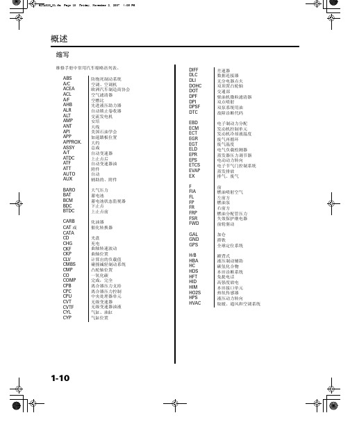 2008广州本田雅阁2.4电路图册