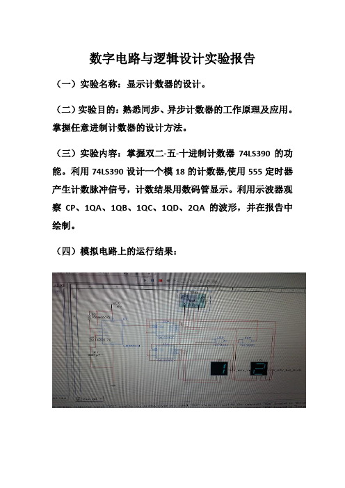 显示计数器的设计实验报告