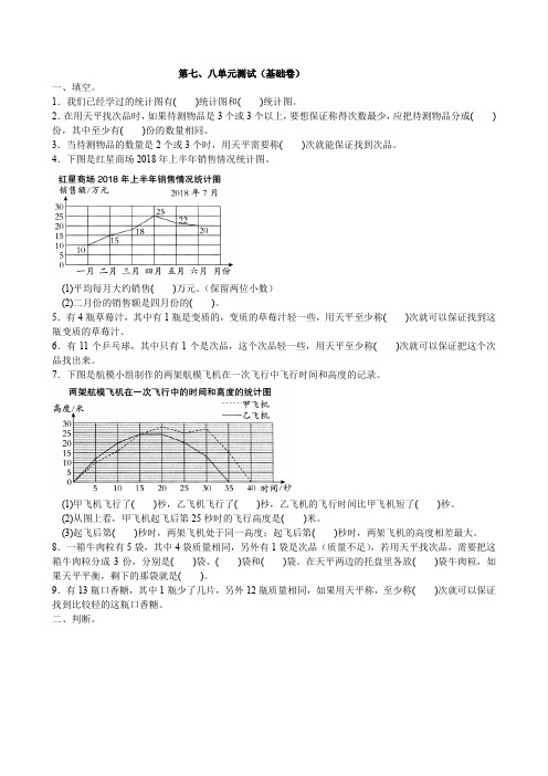 2020-2021人教版数学五年级下册 第七、八单元测试(基础卷)